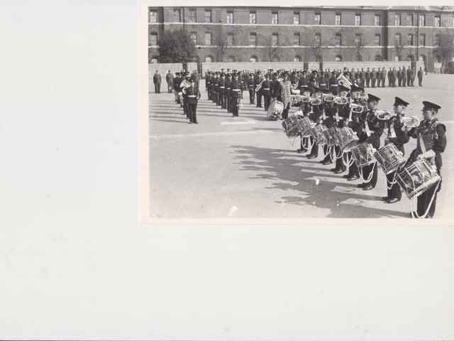 The Silver Bugles playing in Eastney RM Barracks in 1942. The News PP5710