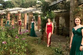 Portsmouth High School girls in their prom dresses at Southsea Rose Gardens. From left, Alexandra Cells, 16, Madeleine Oliver, 16, Lauren Sutton, 15, Eleanor Palmer, 16, and Thalia Burke, 16