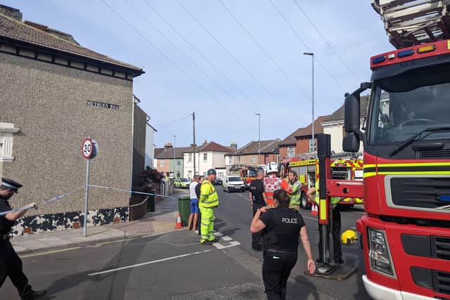 Eastney Road in Portsmouth was closed after a building collapse Picture: Emily Jessica Turner
