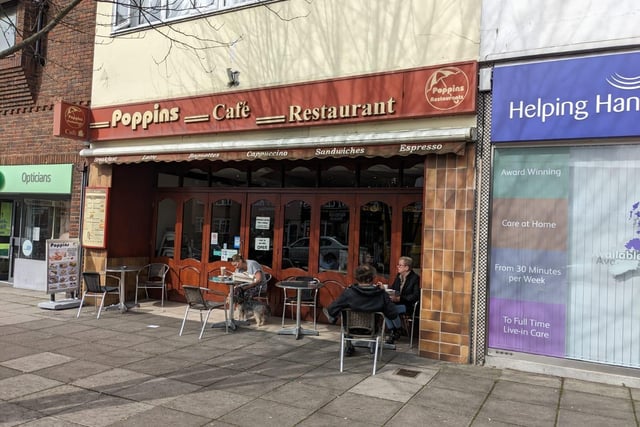 Poppins is a 'no-frills family chain restaurant' and cafe in High Street, Cosham.