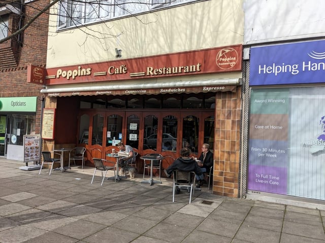 Poppins is a 'no-frills family chain restaurant' and cafe in High Street, Cosham.