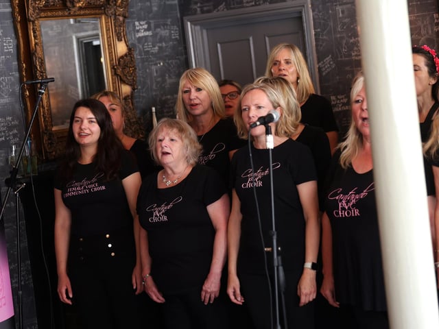 Re-opening of Eldon Arms with new owners and menu aiming to keep costs low for the punters and diners. With food supplied from O'solemio in Port Solent
Pictured is the Cantando Female Voice Choir in the pub.
Pictured is action from the event.
Sunday 9th July 2023.
Picture: Sam Stephenson.