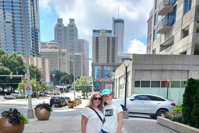 Emily and Katy Hopkinson in Downtown Atlanta.