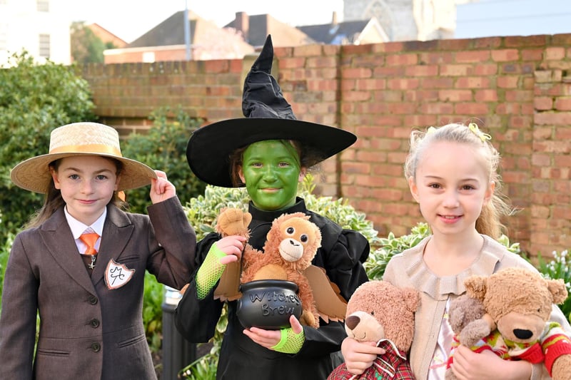 Portsmouth High School, GDST, has celebrated World Book Day. Pictured: Rose, Isabelle and Olivia