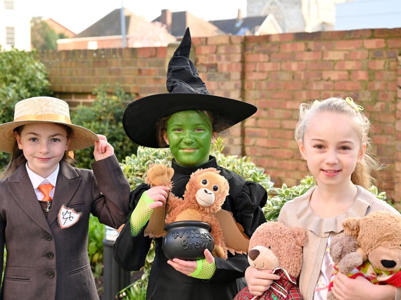 Portsmouth High School, GDST, has celebrated World Book Day. Pictured: Rose, Isabelle and Olivia