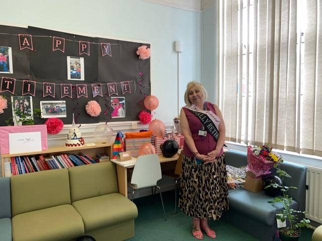 Julie Duff on her last day at St John's C of E Pimary School in Gosport. Picture: Supplied