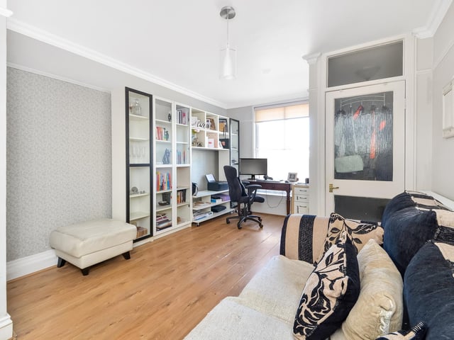 The property comes with a ground floor living area and a first floor drawing room.