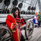 Shaun Williamson as Captain Hook with the rest of the cast on HMS Warrior at the Historic Dockyard, Portsmouth
Picture: Habibur Rahman