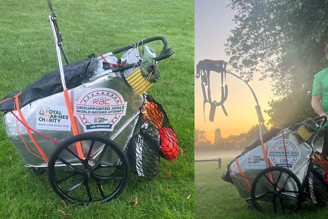 Lee Wingate, from Portsmouth, is walking and running 860 miles to set a World record whilst raising money for The Royal Marines Charity in memory of his grandad.