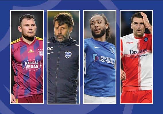 From left: James Norwood, Danny Cowley, Marcus Harness and Sam Vokes