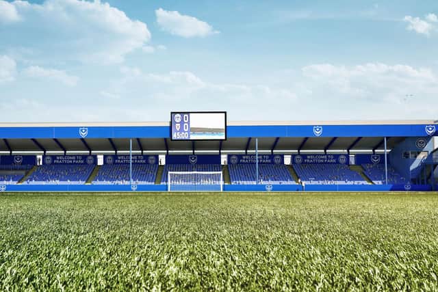 The pitchside view of Pompey's proposed new Milton end