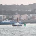 Southampton Harbour Master launch inspecting a buoy off Hythe, Hampshire, 12 twelve people were taken to hospital when a rigid inflatable boat collided with a buoy.

Picture: Harriet Line/PA Wire
