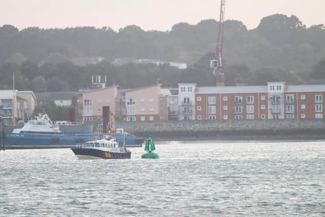 Southampton Harbour Master launch inspecting a buoy off Hythe, Hampshire, 12 twelve people were taken to hospital when a rigid inflatable boat collided with a buoy.
Picture: Harriet Line/PA Wire