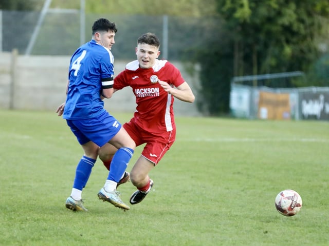 Horndean (red) v Portland. Picture by Martin Denyer