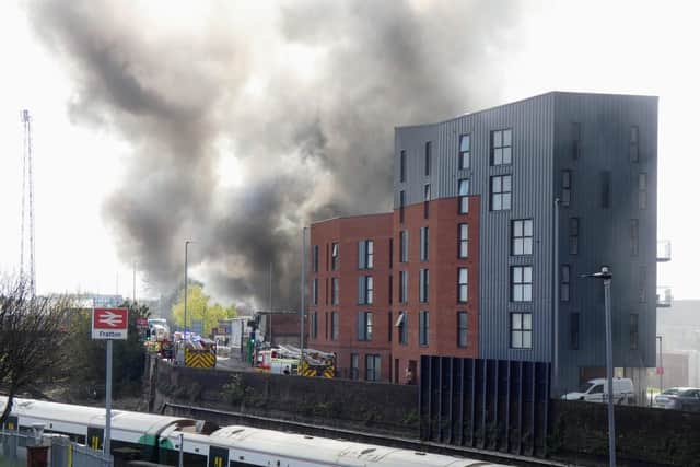 A fire has broken out in Goldsmith Avenue, Portsmouth, on April 28. Piicture: Pearl Davison