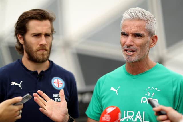Ex-Pompey midfielder Craig Foster (right) has become a prominent human rights activist since his playing days ended. Picture: Jonathan DiMaggio/Getty Images