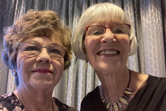 Pictured is Angela Barnes, left, and Janice Burkinshaw, right. The pair have been friends for 48 years.