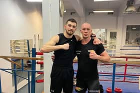 Mateusz Bereznicki, left, and world cruiserweight challenger Michal Cieslak