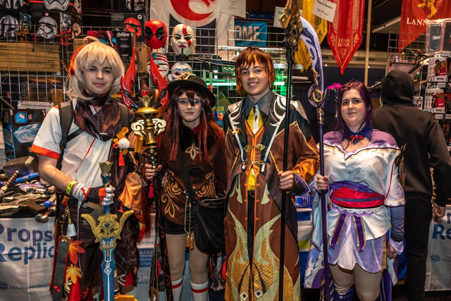 Cosplaying characters from Genshin Impact - James King, 20, Hayley Randell, 19,  Thomas Usher, 21, and Jessica Holmquest, 19