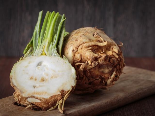 Celeriac, also known as celery root, can be used raw in salads, or baked, roasted or boiled. However its sweet, nutty, celery-like flavour is not enjoyed by everyone.