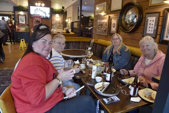 The Cocked Hat in Privett Road, Gosport, has reopened after a refurbishment.

Pictured is: (l-r) Tammy Kent, Eileen Stone, Deborah Kent and Angela Kent.

Picture: Sarah Standing (220424-969)