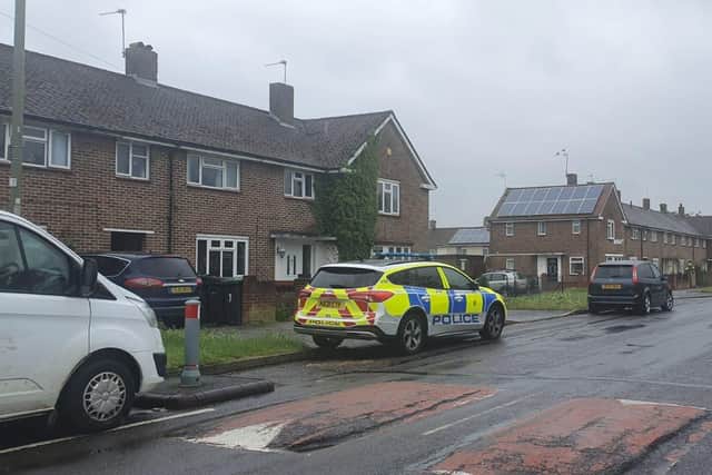 Police in Botley Drive, Leigh Park. Picture: Habibur Rahman