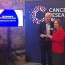 Tom Morton and Cancer Research UK chief executive Michelle Mitchell at the award ceremony in Kent
