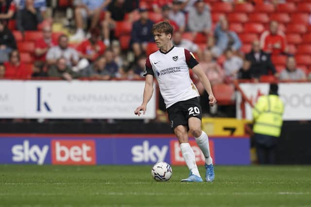 Sean Raggett made his 100th Pompey appearance at Charlton.