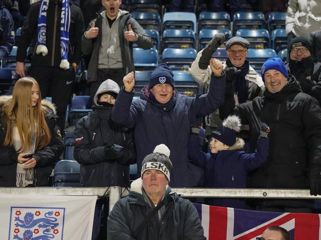 Pompey fans had to wrap up warm at Wycombe's Adams Park.