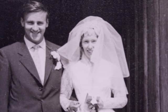 Peggy and Derek on their wedding day in 1960.
