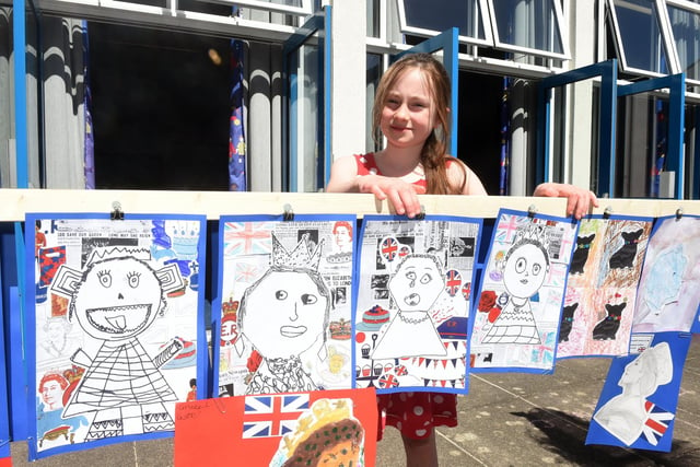 St Columba C of E Primary School in Fareham, celebrated The Queen's Platinum Jubilee. Bayleigh Hoskins-Hall (9).