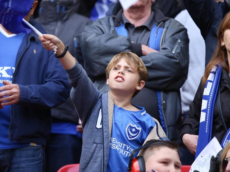 Pompey fans at Wembley against Sunderland in the Checkatrade Trophy final on March 31, 2019. Picture: Habibur Rahman