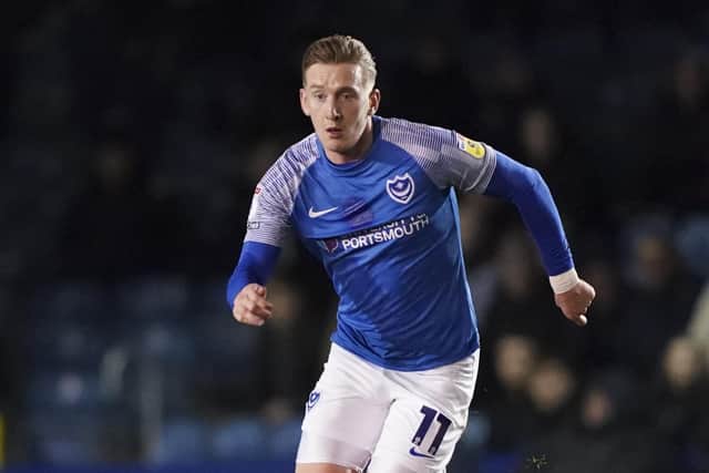 Portsmouth midfielder Ronan Curtis during the EFL Sky Bet League 1 match between Portsmouth and Bolton Wanderers at Fratton Park, Portsmouth, England on 28 February 2023.