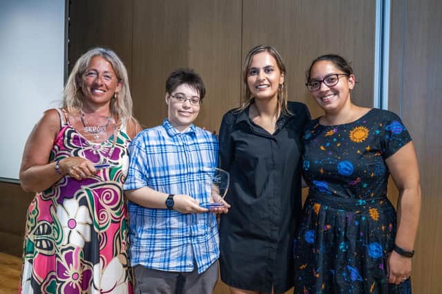 From left - Professor Claudia Maraston, PhD students Fox Davidson and Susanna Green, and Dr Jen Gupta, Associate Professor in Public Engagement and Outreach in the Institute of Cosmology and Gravitation at the University of Portsmouth