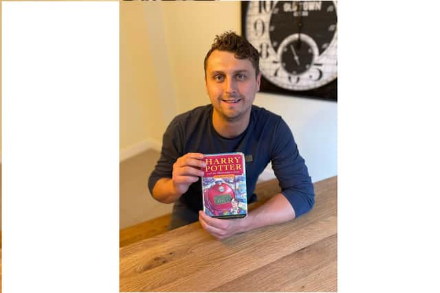 Harry Potter from Waterlooville with the book
