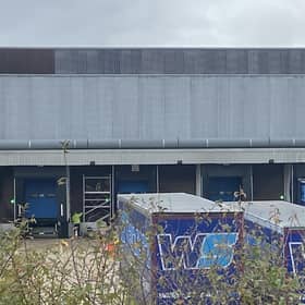 A woman died at Huhtamaki in Rowner Road, Gosport, after she was hit by a lorry