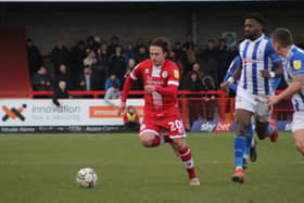New Hawks signing Sam Matthews in action for Crawley.