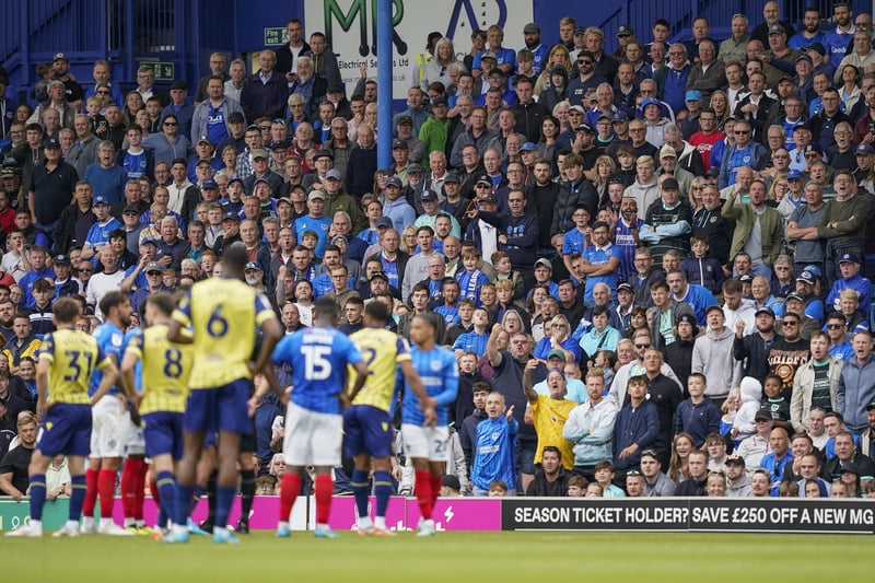 A crowd of 20,205 watched the Blues' 3-0 loss to West Brom at Fratton Park.