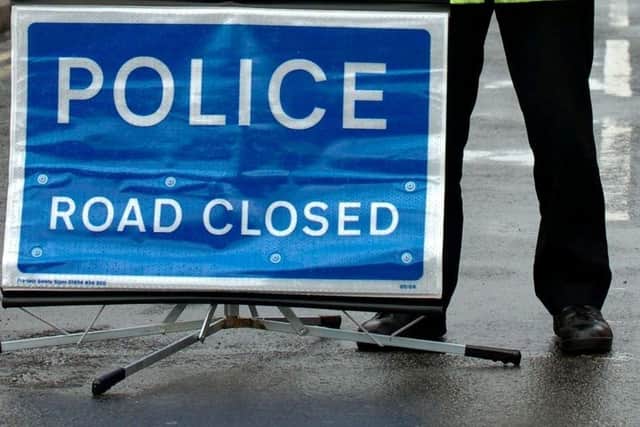Police road closure sign. Picture: Hampshire Constabulary