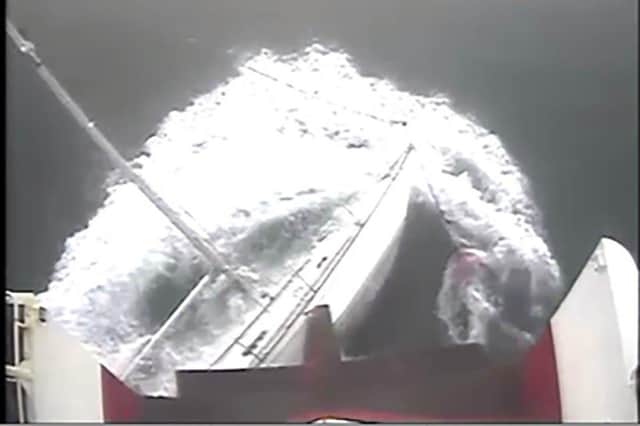 Still from Red Falcon's CCTV showing moment of impact