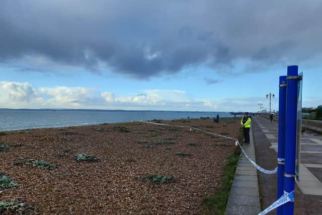 A body was found on the seafront in Southsea on Tuesday.