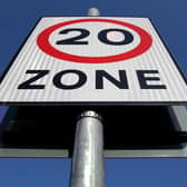A general view of a 20mph speed limit sign. Photo: Dominic Lipinski/PA Wire
