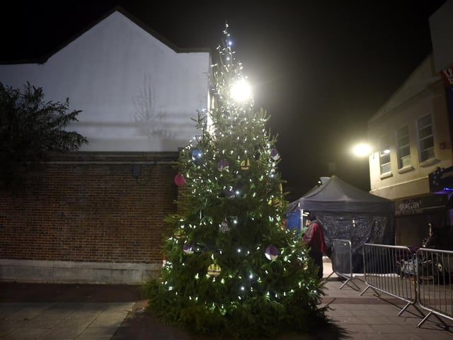 Christmas lights in High Street, Cosham, were switched on during the evening of Friday, November 22, 2024.Picture: Sarah Standing (221124-6456)