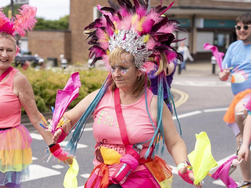 The colourful procession in full swing at the Paulsgrove and Wymering Carnival.