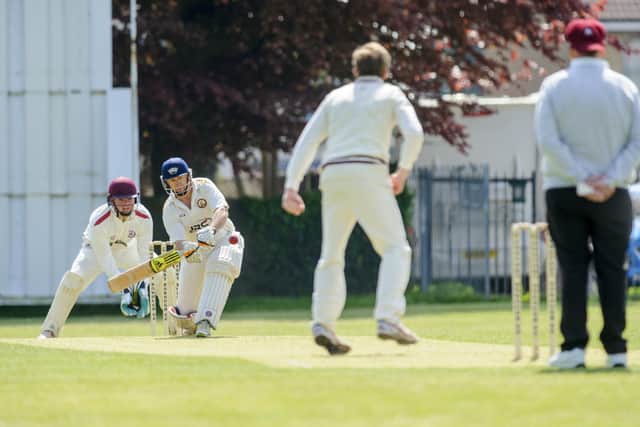 Gosport's Mark Toogood on his way to a half-century in the pre-season friendly against Portsmouth & Southsea.
Picture: Allan Hutchings
