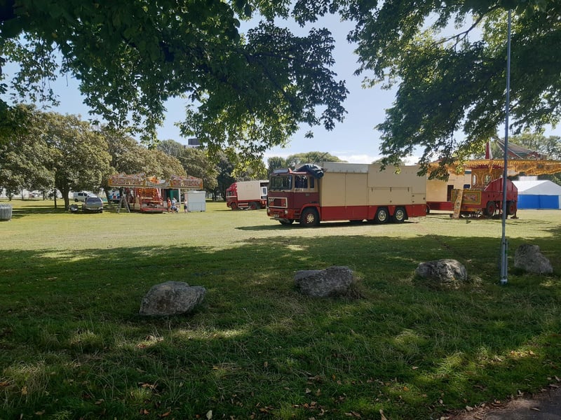 Funfair rides arrive at the children's area