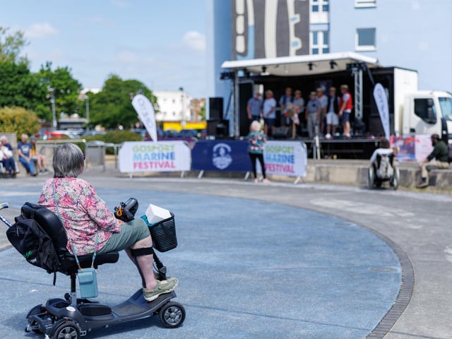 A group take to the stage at Gosport Marine Festival. Picture:Marcin Jedrysiak