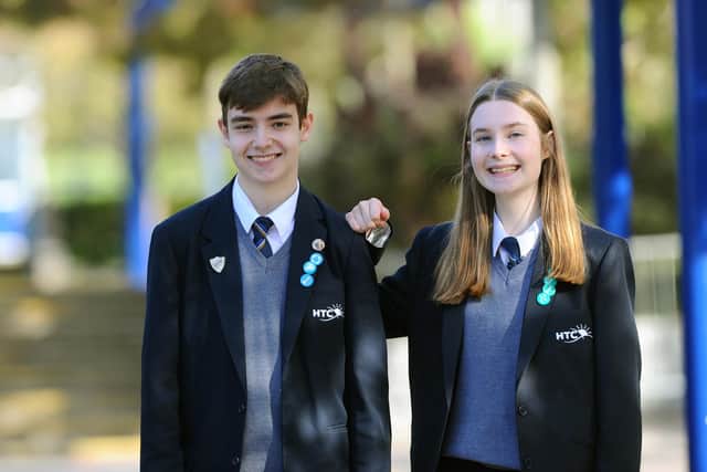Twins Martin and Wendy Lloyd have just become head boy and head girl at Horndean Technology College.

Picture: Sarah Standing (280920-7273)