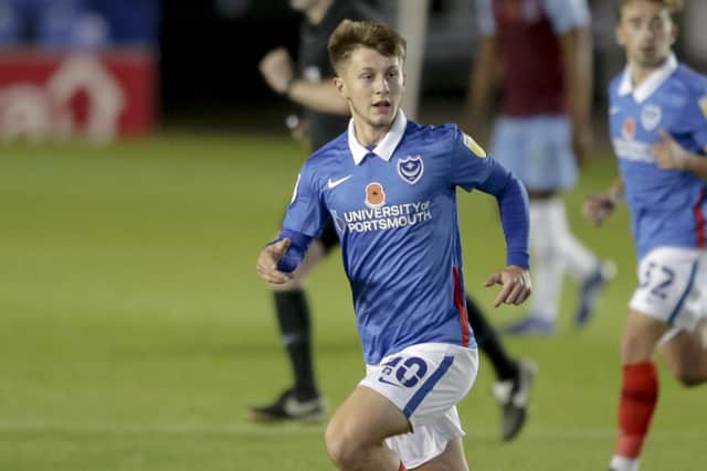 Alfie Stanley made two appearances for Pompey last season, but is now forging a football career with Dorchester Town. Picture: Robin Jones/Getty Images