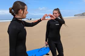 Holly and Daisy at Watergate Bay